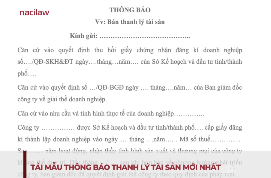 Thong bao thanh ly tai san
